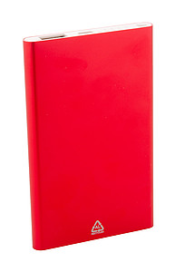 Powerbanka 4000mAh z recyklovaného hliníku, červená - reklamní předměty
