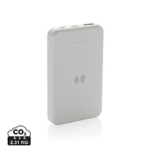 Powerbanka 5000mAh s bezdrátovým nabíjením, bílá - reklamní předměty