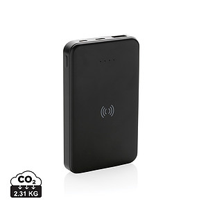 Powerbanka 5000mAh s bezdrátovým nabíjením, černá