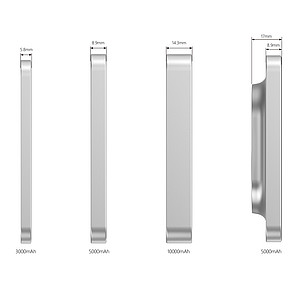 Powerbanka 5000mAh s bezdrátovým nabíjením, stříbrná