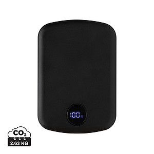 Powerbanka 5000mAh s magnetem a bezdrátovým nabíjením, černá - ekologické reklamní předměty
