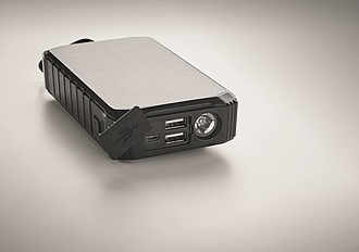 Powerbanka 8000mAh se solárním panelem, světlem a ručním dynamem