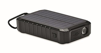 Powerbanka 8000mAh se solárním panelem, světlem a ručním dynamem