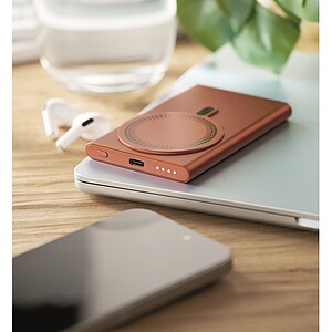 Powerbanka s bezdrátovou nabíječkou, oranžová