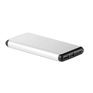 Powerbanka s přísavkami, 10000mAh, stříbrn - reklamní předměty