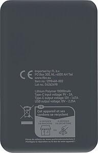 Powerbanka z recyklovaného ABS, černá