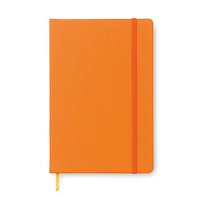 Poznámkový blok A5 v PU obalu, oranžová