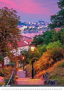 Praha 2026, nástěnný kalendář, prodloužená záda