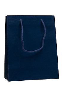 PRIMATA Papírová taška 24 x 10 x 27,5 cm, lamino lesk, modrá - taška s vlastním potiskem