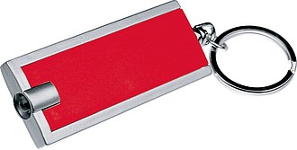 Přívěsek na klíče s bílou LED svítilnou, červená
