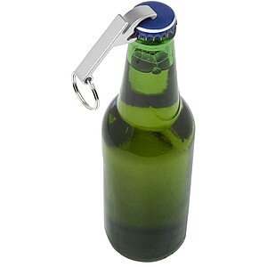 Přívěšek na klíče s otvírákem, recyklovaný hliník, stříbrný