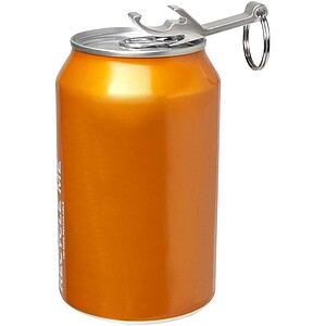 Přívěšek na klíče s otvírákem, recyklovaný hliník, stříbrný
