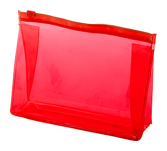 Průhledná kosmetická taška z PVC, červená