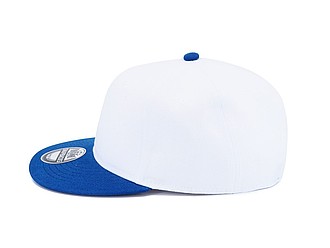 RARAKU Šestipanelová kšiltovka s rovným kšiltem, bílá/královsky modrá