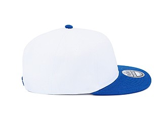 RARAKU Šestipanelová kšiltovka s rovným kšiltem, bílá/královsky modrá