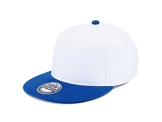 RARAKU Šestipanelová kšiltovka s rovným kšiltem, bílá/královsky modrá