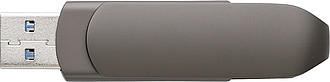 RAZAN Otočný USB 3.0 s USB-C, 64 GB, gunmetal - reklamní předměty