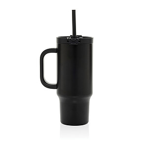 Recyklovaný nepropustný kompaktní termohrnek 480ml, černá - reklamní předměty