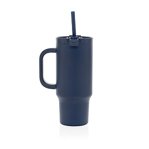 Recyklovaný nepropustný kompaktní termohrnek 480ml, námořní modrá - termohrnek s vlastním potiskem