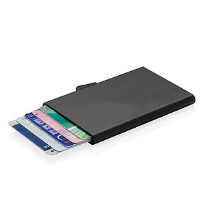 RFID hliníkové pouzdro na karty C-Secure, černá - reklamní předměty