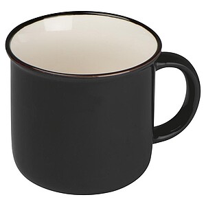 ROBAL Keramický hrnek v designu plecháčku, objem, 350ml, černá
