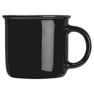 ROBAL Keramický hrnek v designu plecháčku, objem, 350ml, černá