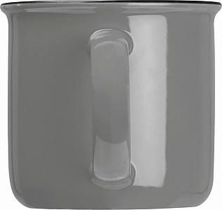 ROBALKeramický hrnek v designu plecháčku, objem, 350ml, šedý