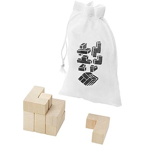 RUBIK dřevěná skládací kostka v obalu - reklamní předměty