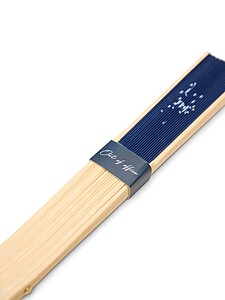 Ruční vějíř s hravým vzkazem, námořní modrá