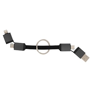 Rychlý nabíjecí kabel Terra 4v1 60W z recyklovaného hliníku, šedá