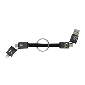 Rychlý nabíjecí kabel Terra 4v1 60W z recyklovaného hliníku, šedá