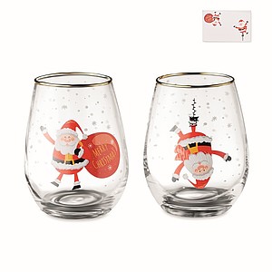 Sada dvou sklenic s motivem Santa Clause, 330ml - dárkové předměty s potiskem