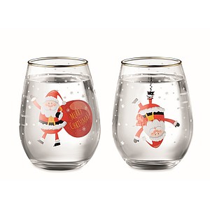 Sada dvou sklenic s motivem Santa Clause, 330ml