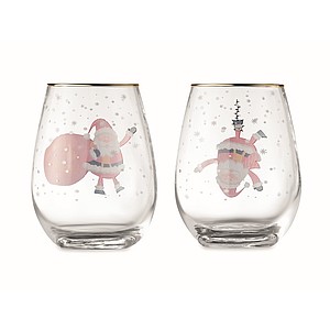 Sada dvou sklenic s motivem Santa Clause, 330ml