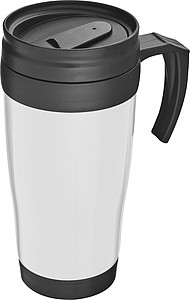 SAGRAT Plastový termohrnek, 0,4 l, bílý - reklamní předměty
