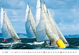 Sailing 2026, nástěnný kalendář, prodloužená záda