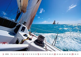 Sailing 2026, nástěnný kalendář, prodloužená záda