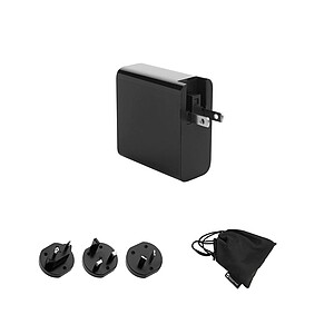 SCHWARZWOLF BANIAS Cestovní 65W adaptér, černá - reklamní předměty