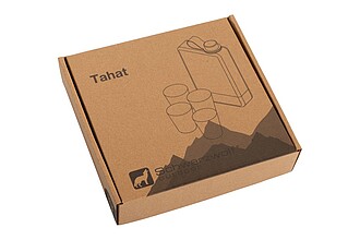 SCHWARZWOLF TAHAT Sada likérky, 4 panáků a nálevky, objem 244 ml