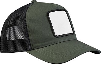 SEFIDA Pětipanelová trucker kšiltovka s nášivkou, zelená/černá - ekologické reklamní předměty