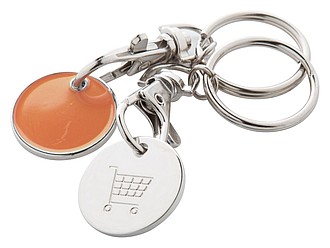 SERINO Kovový přívěsek na klíče s žetonem, oranžová
