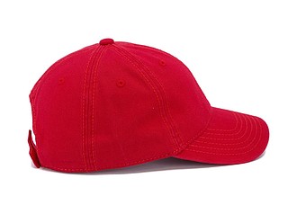 Šestipanelová bavlněná kšiltovka s přezkou, červená