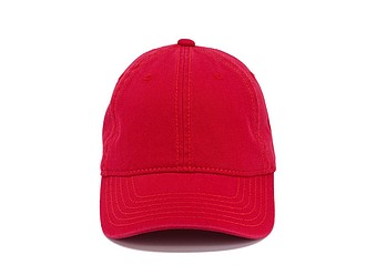 Šestipanelová bavlněná kšiltovka s přezkou, červená