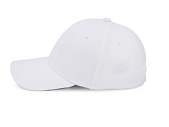 Šestipanelová kšiltovka se sandwich kšiltem, bílá