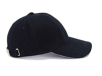 Šestipanelová kšiltovka se sandwich kšiltem, černá