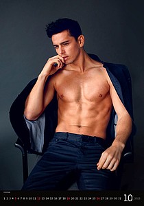 Sexy Boys 2026, nástěnný kalendář, prodloužená záda