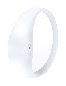 Silikonový náramek se 2 barevnými LED světly a spínačem citlivým na zvuk, bílý - reklamní předměty