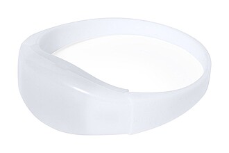 Silikonový náramek se 2 barevnými LED světly a spínačem citlivým na zvuk, bílý