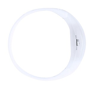 Silikonový náramek se 2 barevnými LED světly a spínačem citlivým na zvuk, bílý