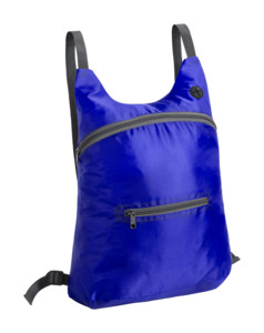 Skládací batoh s kapsami na zip, 210D polyester, modrý
